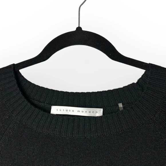 Susana  Monaco Black Elena Knit Hoodie Dress XS - Picture 8 of 9